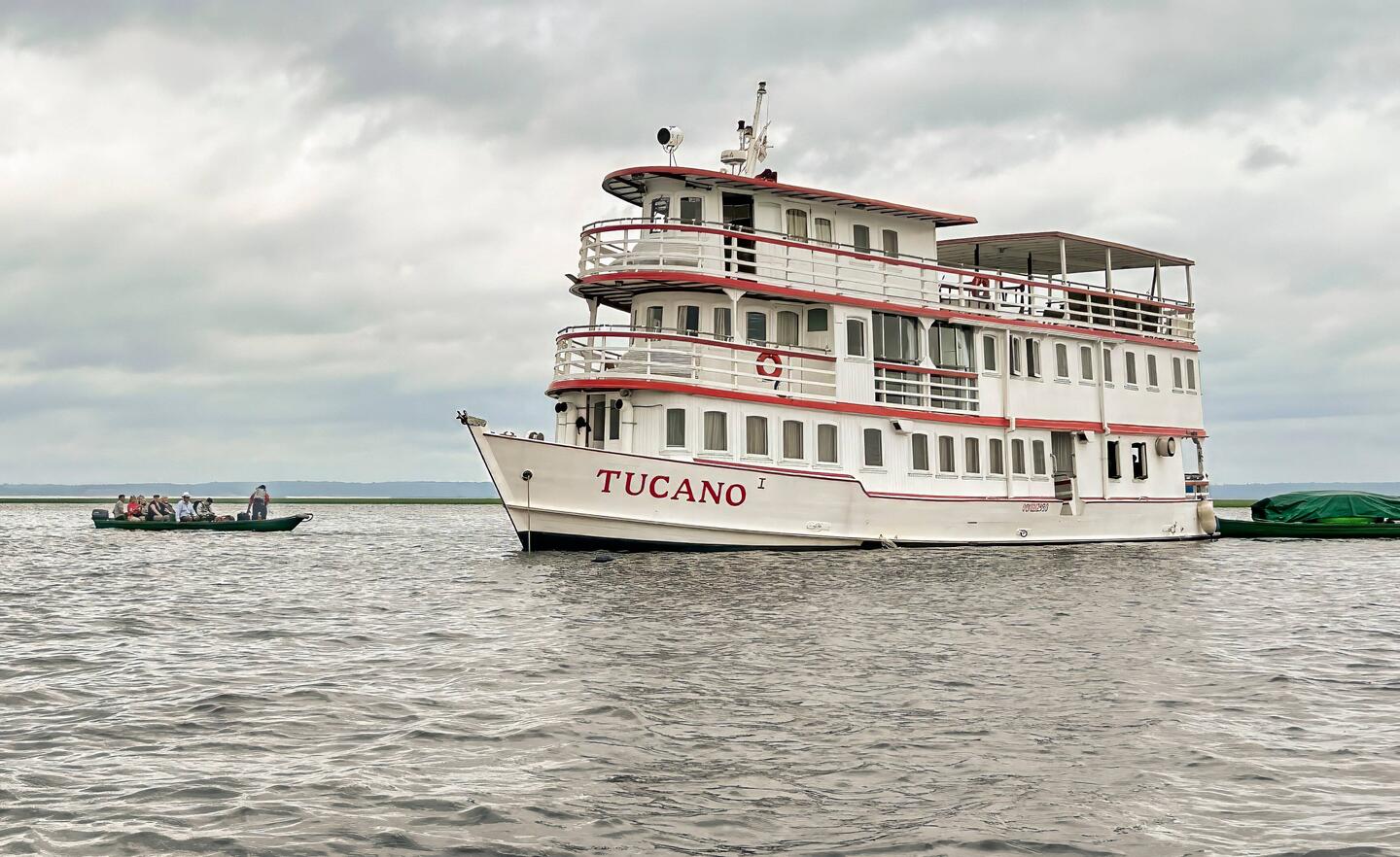 Boarding our vessel at Manaus for seven days sailing on the Rio Negro
