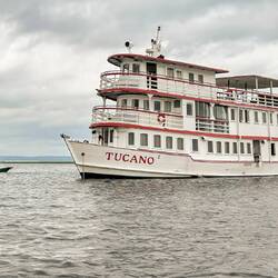 Boarding our vessel at Manaus for seven days sailing on the Rio Negro