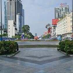 View down one of Ho Chi Minh City's wide boulevards.