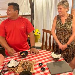 Trying the local delicacies