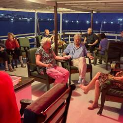 Relaxing before our farewell dinner