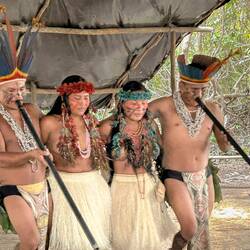 Traditional dance at Lake Janauari Ecological Park
