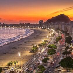 Sunset view from roof top bar at Porta Bay Rio Hotel