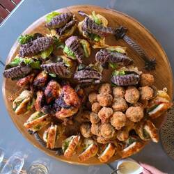 Our platter filled with the most lovely snacks