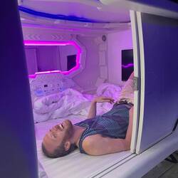 Sleeping pod in the space hostel