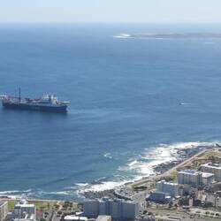 View from signal hill with Roben Island near the top of picture