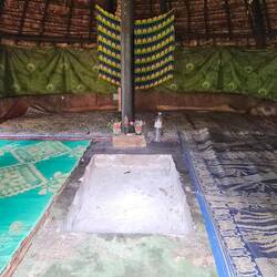 Inside local hut