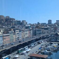 Genova from the top floor of the Galata Museo del Mare