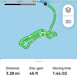 This was our walk around the island (excluding that little upward tail: our tender back to the ship)