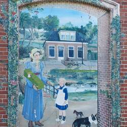 Hauswandgemälde in Bad Nieuweschanz.