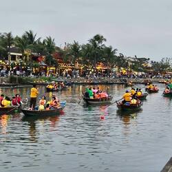 Folks enjoying an evening in Hoi An.