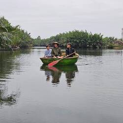 We got rides in round boats that are used by fishermen.