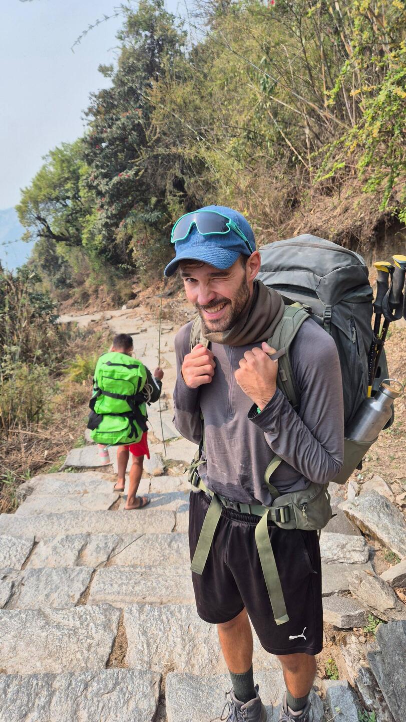 Manus Freude, wenn es heißt 600HM hoch mit Treppenstufen