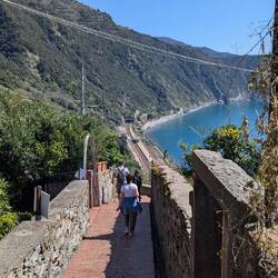 The train station down below at Corniglia