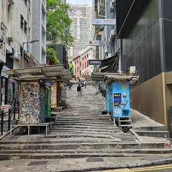 Being a hilly city, stairs are common.