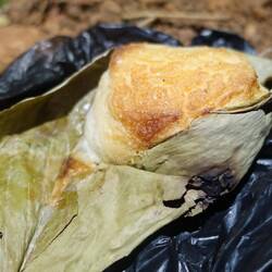 Hier wird ein Blatt statt Backpapier verwendet