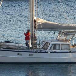 Arrivée sur l'île de Cythera après une nav' de 10h bien musclée