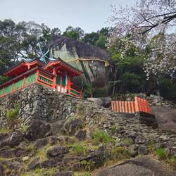 Adjacent à Hayatama Taisha, la Kamikura jinja. On ne sait pas d'où vient ce rocher!