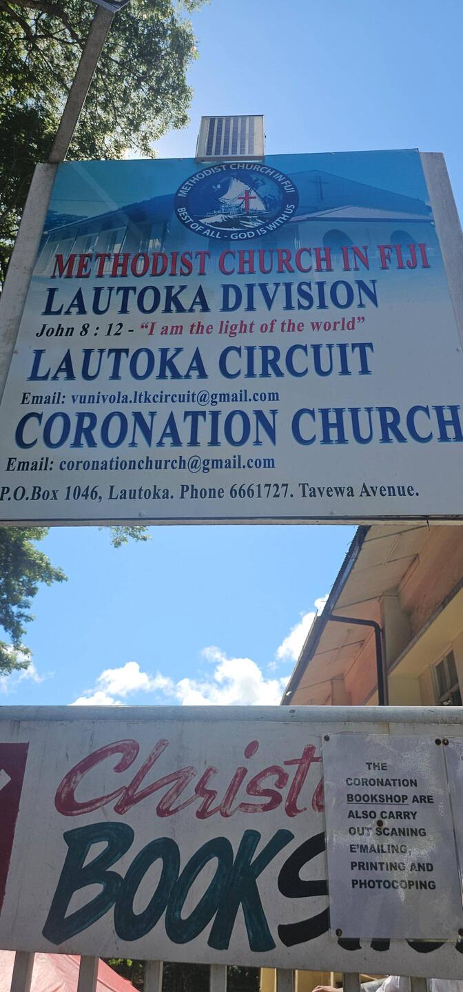 Services were just beginning as we passed this church.