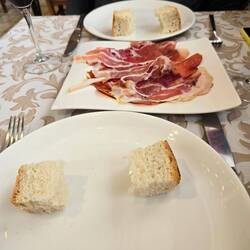 First course, 4 different types of cured ham and meats