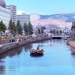 Otaru Canal once used to move herring to port. Reminds us of one of the Amsterdam canals.