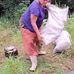 We came upon this woman & her friend & gave them a lift to their village.