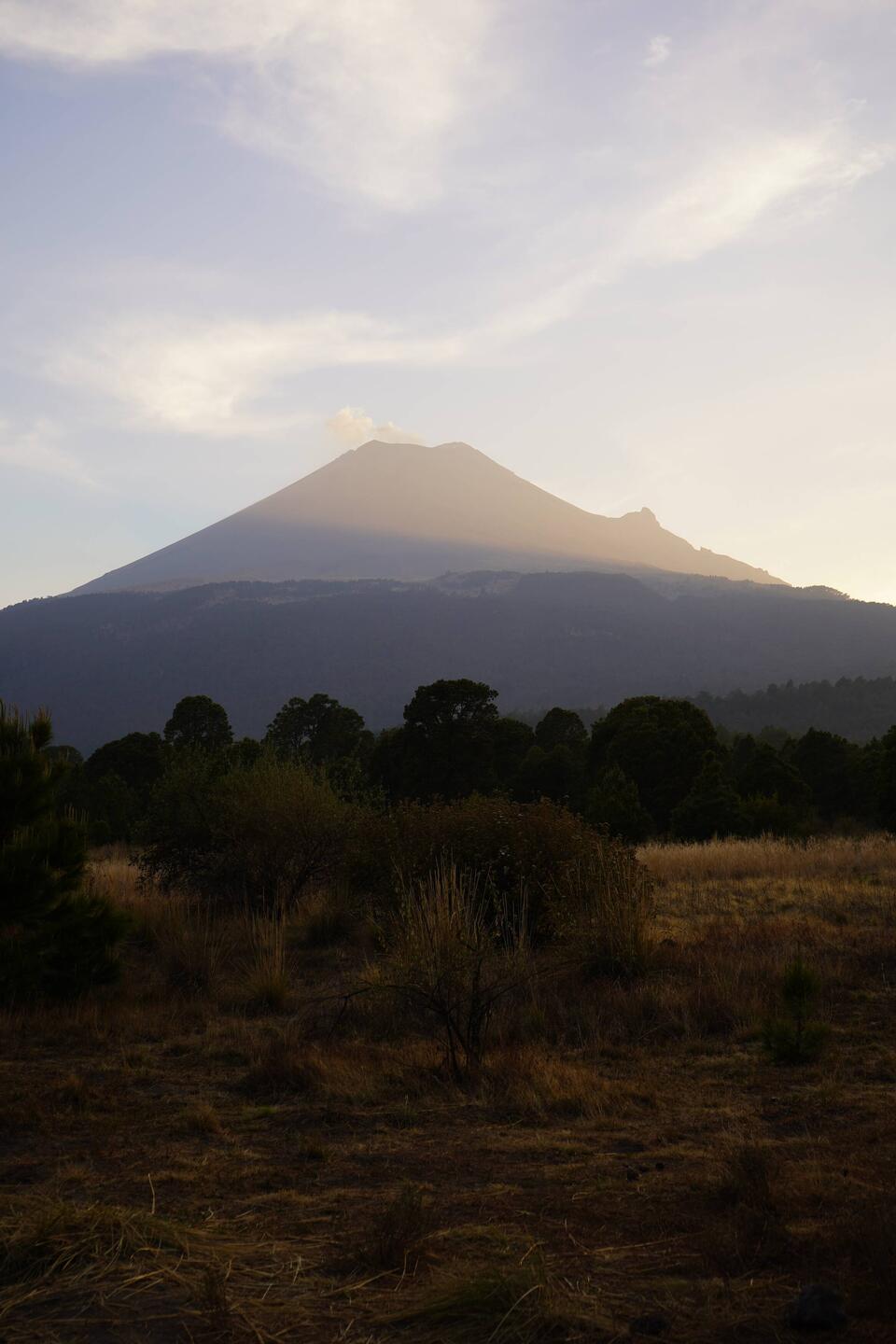 Popocatépetl im Abendlicht.