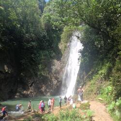 The waterfall at the end of the path.