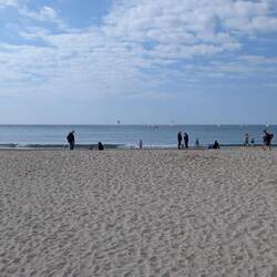 Sablettes beach - not quite warm enough to swim though