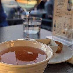 My first French Cidre and Gallette (Buckwheat crepe) of the trip