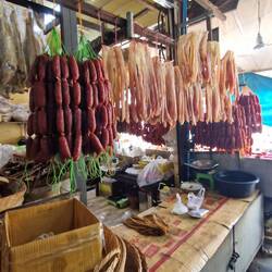 Some sorts of sausage and fish...stank!