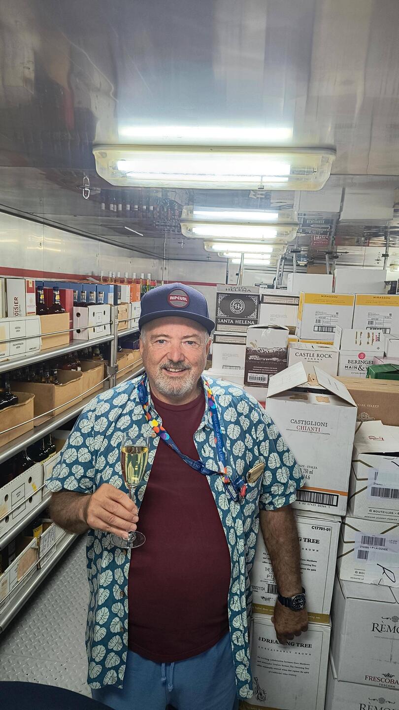 Liquor storage room. 🥂🍾🍷🍸Most important place on the ship 😁