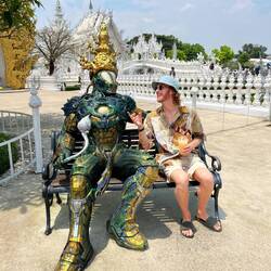 Dan discusses spiritual enlightenment with a local sage
