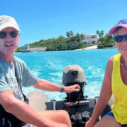 unterwegs zum ersten Strandgang in den Bahamas...😄