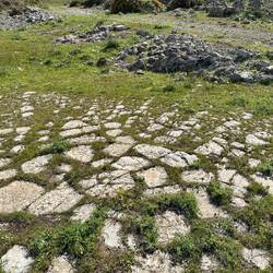 Remains of the circular pattern of the paving stones