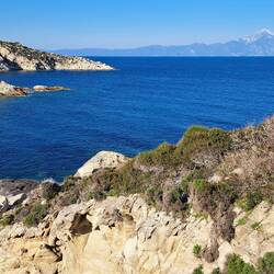 Kriaritsi Lost Village Aussicht zum Athos