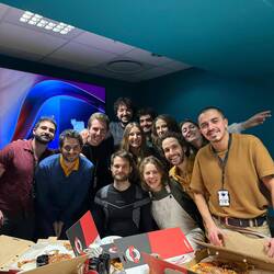The BA guiding team. Team meetings luckily involve pizza 🍕