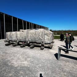 An exact replica of Stone 60, one of the upright sarsens of the inner horseshoe weighs est. 28T