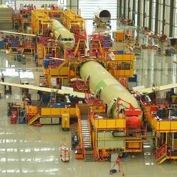 Die Werkshallen von Airbus