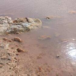 Rosa schimmerndes Wasser