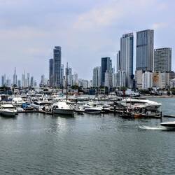 New buildings and the yacht harbor.