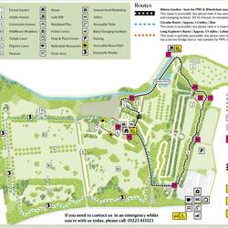 Anglesey Abbey; map of the gardens and grounds