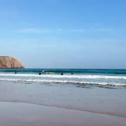 am Abend am Strand von Sagres