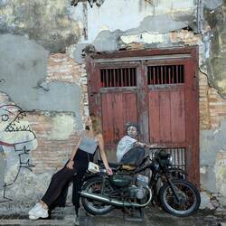 Penang Street Art - Boy on Motorbike by Ernest Zacharevic