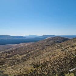 Lande rousse et de tourbières, descende de Diamond Hill par l'autre versant