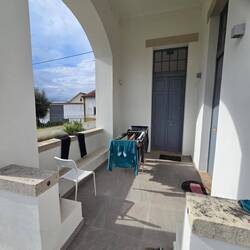 Trying to dry all our laundry. It started raining soon after this picture