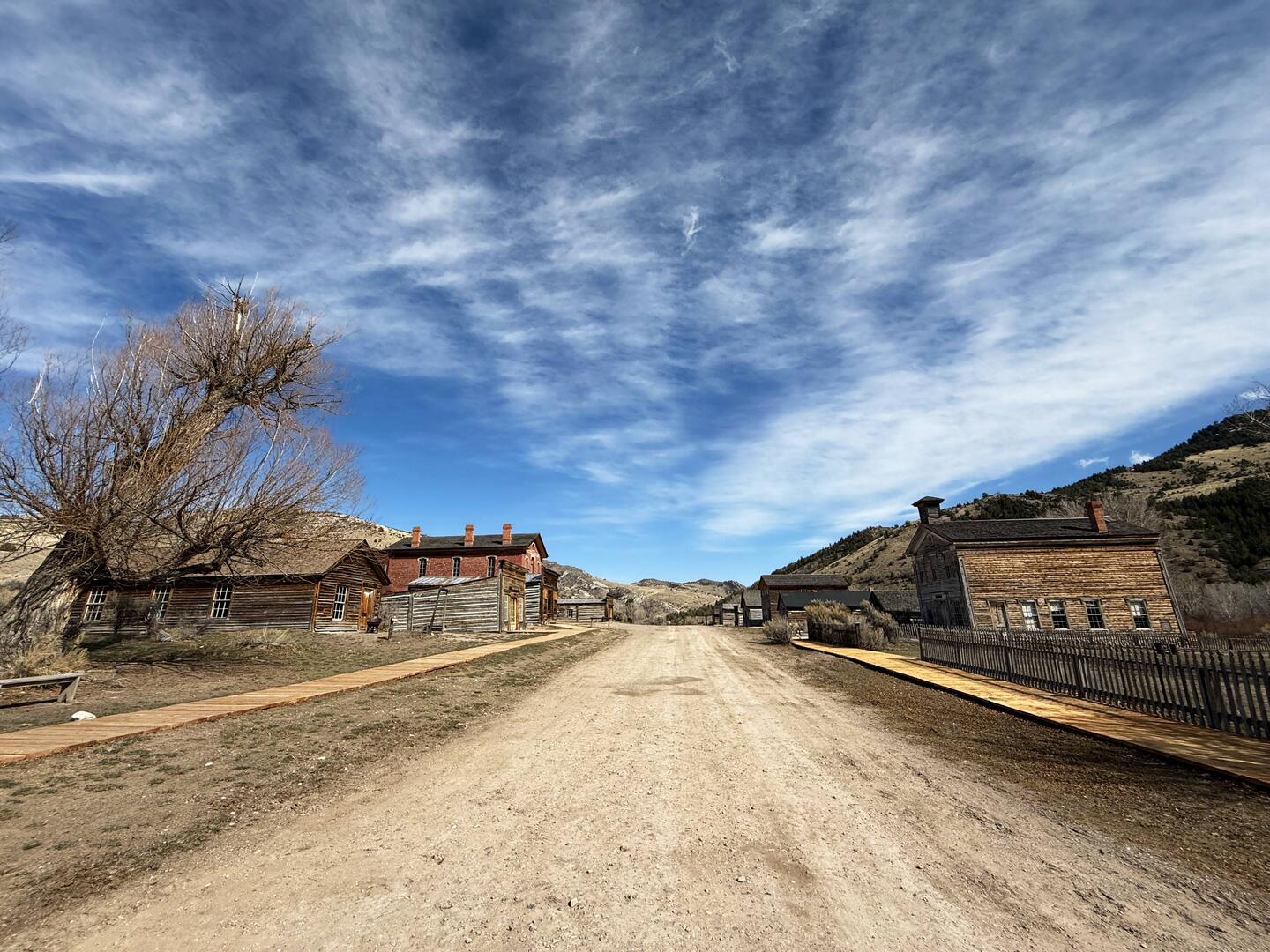 Bannack main street - wide enough to turn an ox train