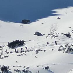die Ski-Tourenfahrer auf dem Weg nach ganz oben!