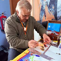 Carlos putting his special stamp in my credential