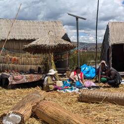 Floating island made of strong plantmaterial.
